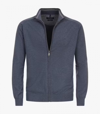 Pulovere - Cardigan fermoar bumbac Pima barbati CASA MODA 004450 albastru