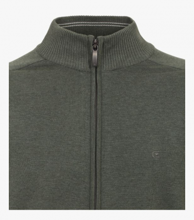 Cardigan fermoar bumbac Pima barbati CASA MODA 004450 verde [2]