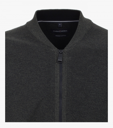 Cardigan fermoar barbati CASA MODA oliv inchis [2]