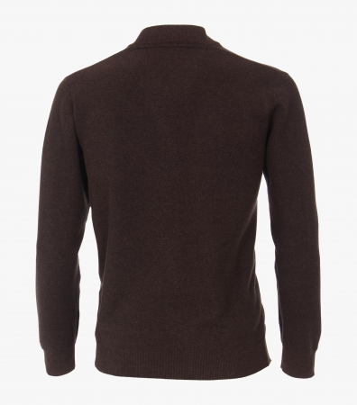 Cardigan fermoar bumbac barbati CASA MODA maro inchis [1]
