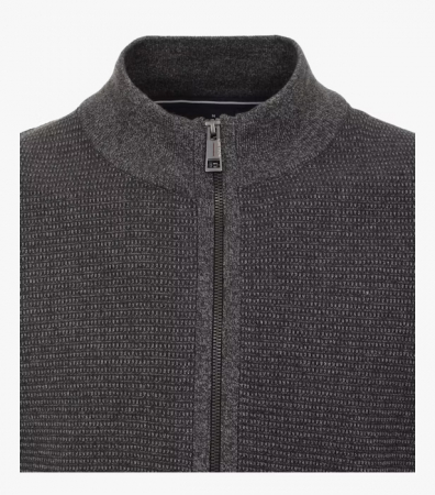 Cardigan fermoar bumbac structurat barbati CASA MODA gri [2]