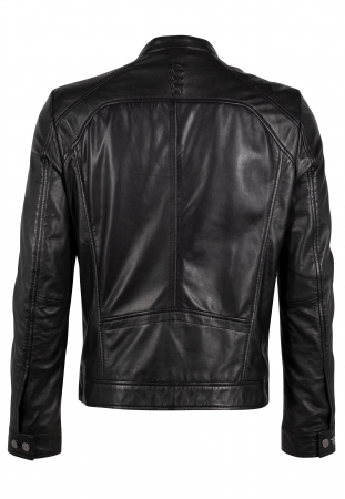 Jacheta piele biker barbati Slim Mauritius 2.0 IGNACY negru [1]