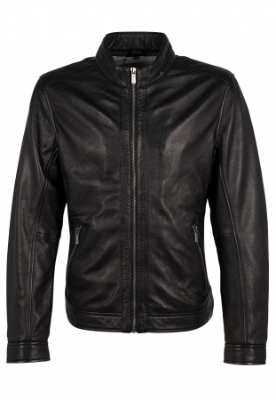 Jachete - Jacheta piele biker barbati Comfort Mauritius Bandu negru
