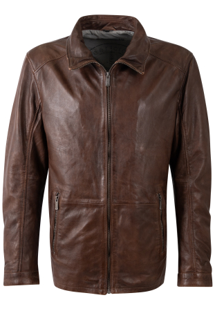 jachete piele - Jacheta lunga eleganta piele barbati MAURITIUS MORLEN maro