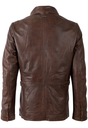 Jacheta lunga eleganta piele barbati MAURITIUS MORLEN maro [1]