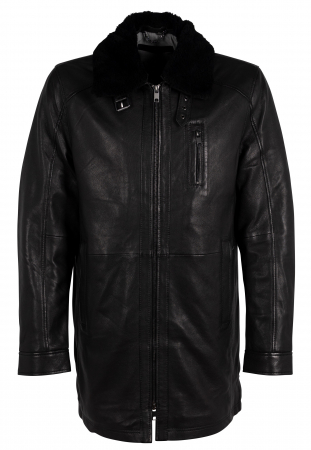 Jachete - Jacheta lunga barbati piele Comfort MAURITIUS Deercraft Revilio negru