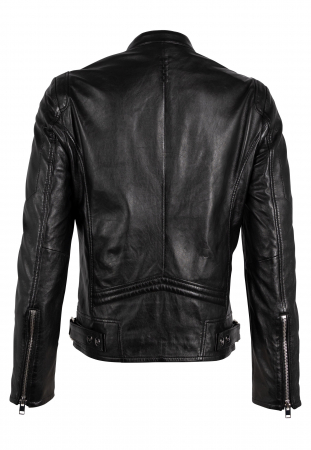 Jacheta piele biker barbati Slim Mauritius 2.0 NAMID negru [1]