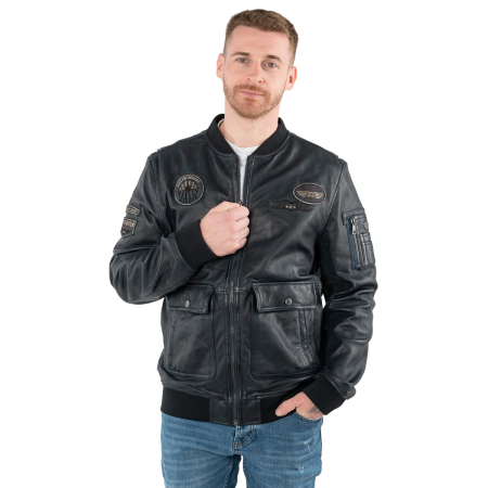 Jacheta piele pilot barbati MAURITIUS Airpilot denim blue [4]