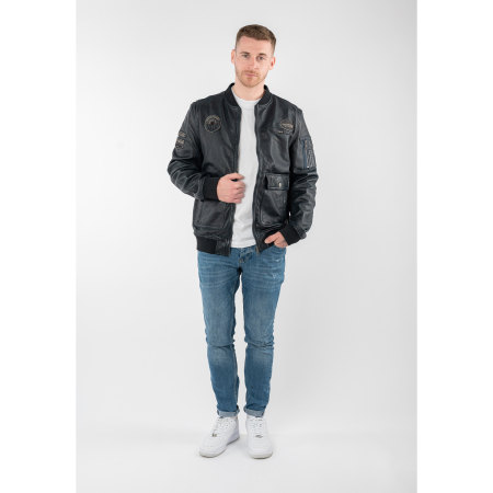 Jacheta piele pilot barbati MAURITIUS Airpilot denim blue [6]