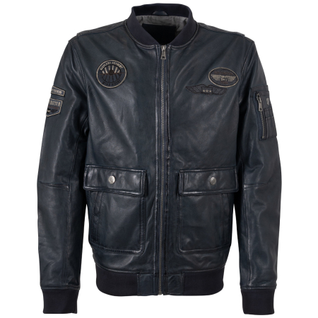 Jachete - Jacheta piele pilot barbati MAURITIUS Airpilot denim blue