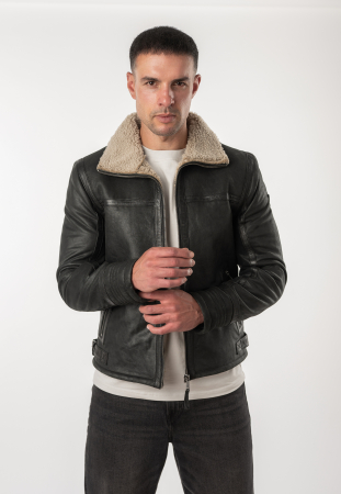 Jacheta pilot barbati piele Mauritius Arcticon antracit [3]