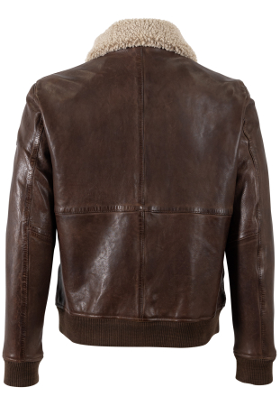 Jacheta piele bluzon barbati MAURITIUS Brovig maro [1]