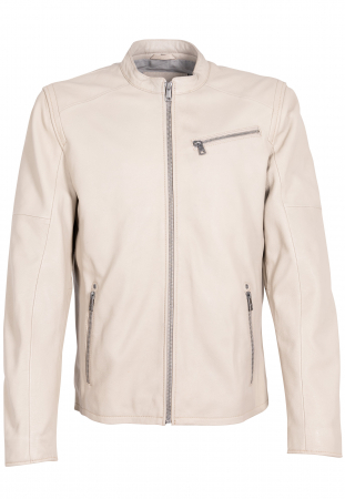jachete piele - Jacheta piele MMComao 1201-0714 alb XXL