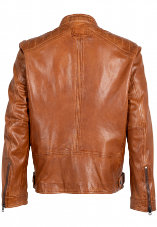 Jacheta piele biker barbati Comfort MAURITIUS  Jarek CF  coniac [1]