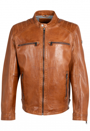 Jacheta piele biker barbati Comfort MAURITIUS  Jarek CF  coniac [0]