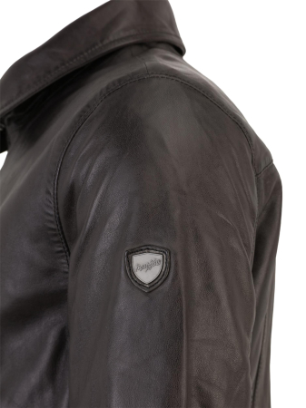 Jacheta barbati piele eleganta Regular MAURITIUS Vylli maro inchis [2]