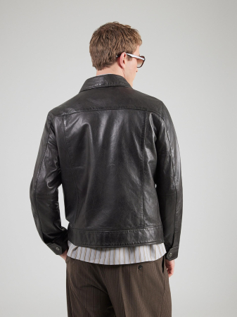 Jacheta barbati piele eleganta Regular MAURITIUS Vylli maro inchis [4]