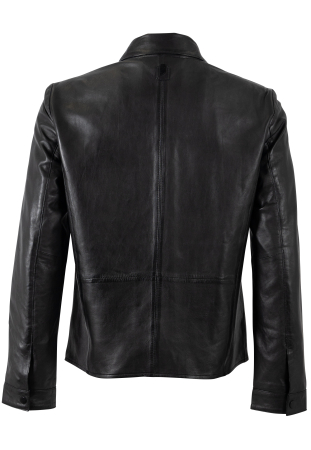 Jacheta piele eleganta barbati Mauritius SILVER Pevek negru [1]