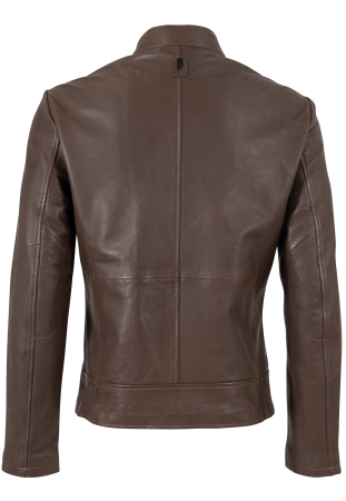 Jacheta piele eleganta barbati Regular MAURITIUS Silver TONKIN maro inchis [1]