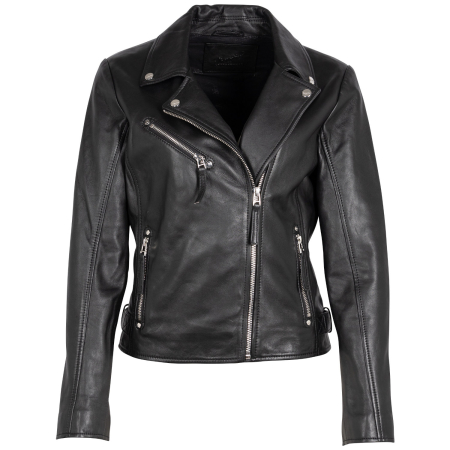 jachete dama - Jacheta piele biker femei MAURITIUS Pasja negru