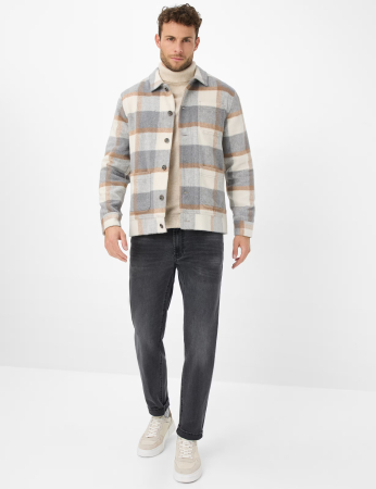 Jacheta overshirt flanel barbati BRAX SANTIAGO  crem carouri [4]