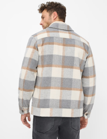 Jacheta overshirt flanel barbati BRAX SANTIAGO  crem carouri [3]
