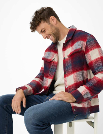 Jacheta overshirt barbati BRAX SANTIAGO rosu carouri [4]