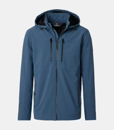 jachete si geci - Jacheta softshell gluga barbatu CASA MODA  albastru