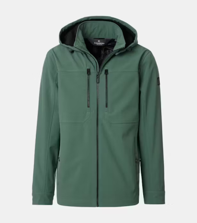jachete si geci - Jacheta softshell gluga barbatu CASA MODA verde