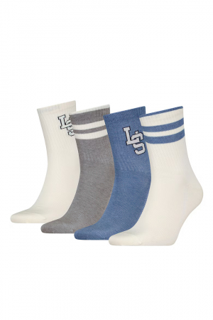 Accesorii - Set cadou sosete scurte barbati LEVIS PLANT BASED 4 perechi alb/bleu combo