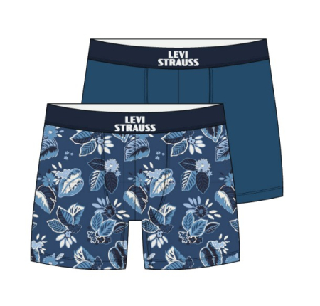 Accesorii - Set 2 boxeri lungi bumbac barbati LEVIS bleumarin/albastru print floral