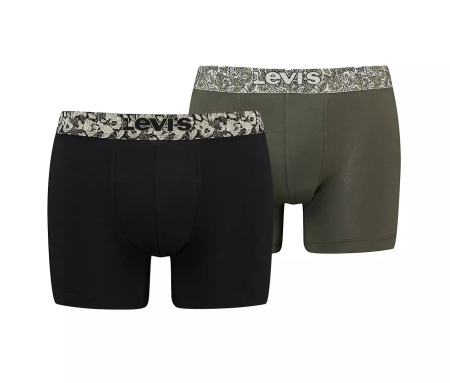 Accesorii - Set 2 boxeri lungi bumbac barbati LEVIS kaki/negru print floral