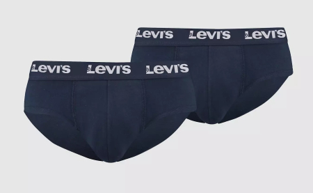 Accesorii - Set 2 perechi chiloti bumbac barbati LEVIS REPEAT LOGO bleumarin