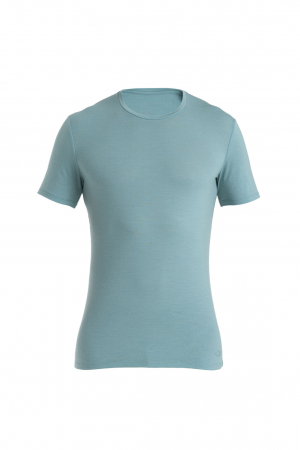 tricouri sport si outdoor - Tricou o-neck lana merino 150 barbati ICEBREAKER Anatomica turcoaz deschis