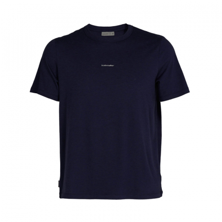 tricou imprimeu - Tricou merino barbati ICEBREAKER Central bleumarin