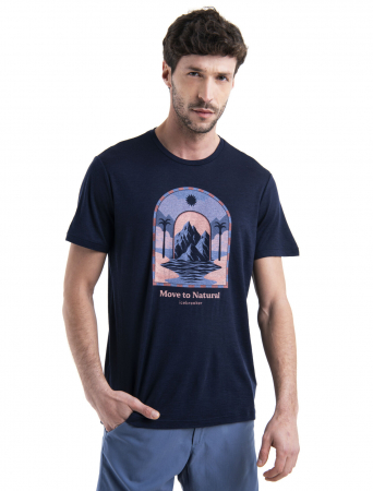 Tricou merino 150 barbati ICEBREAKER Mount Gateway bleumarin print montan [3]
