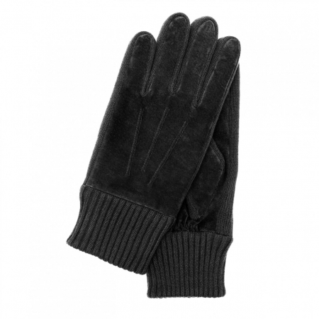 esarfe fulare manusi - Manusi piele suede/tricot barbati KESSLER STAN negru