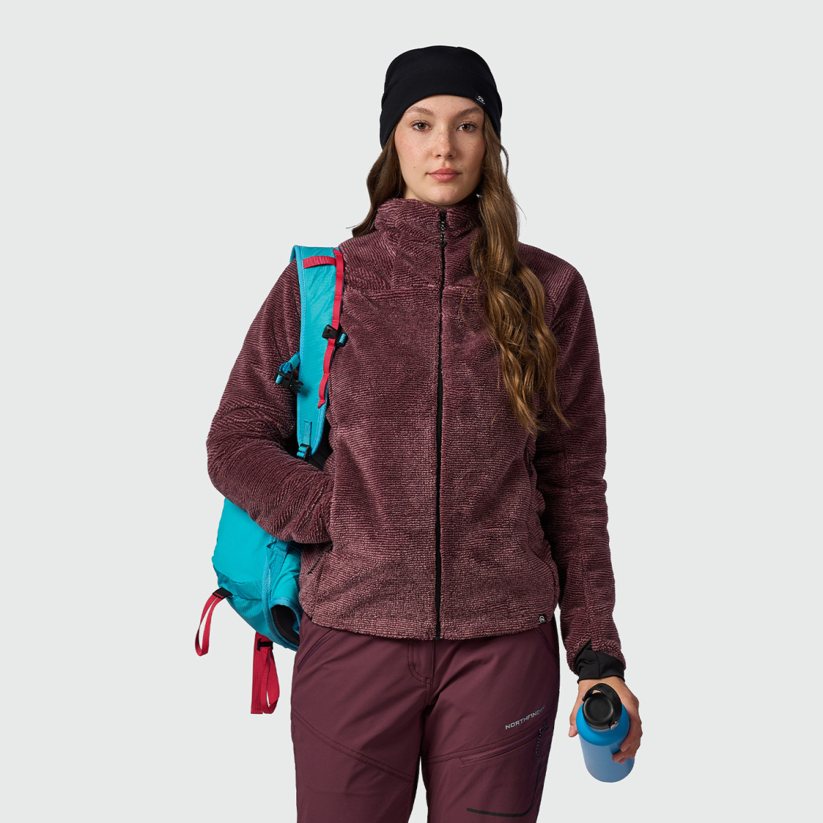 outdoor sport dama - Hanorac fermoar fleece femei NORTHFINDER MARIANELA visiniu