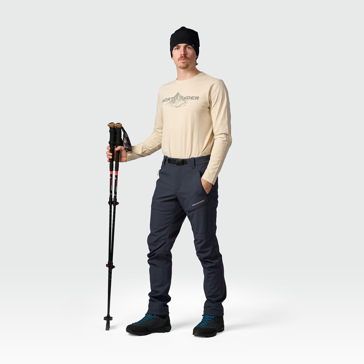 Pantaloni trekking softshell 3L barbati 5k/5k NORTHFINDER GOBERTO bleumarin [3]