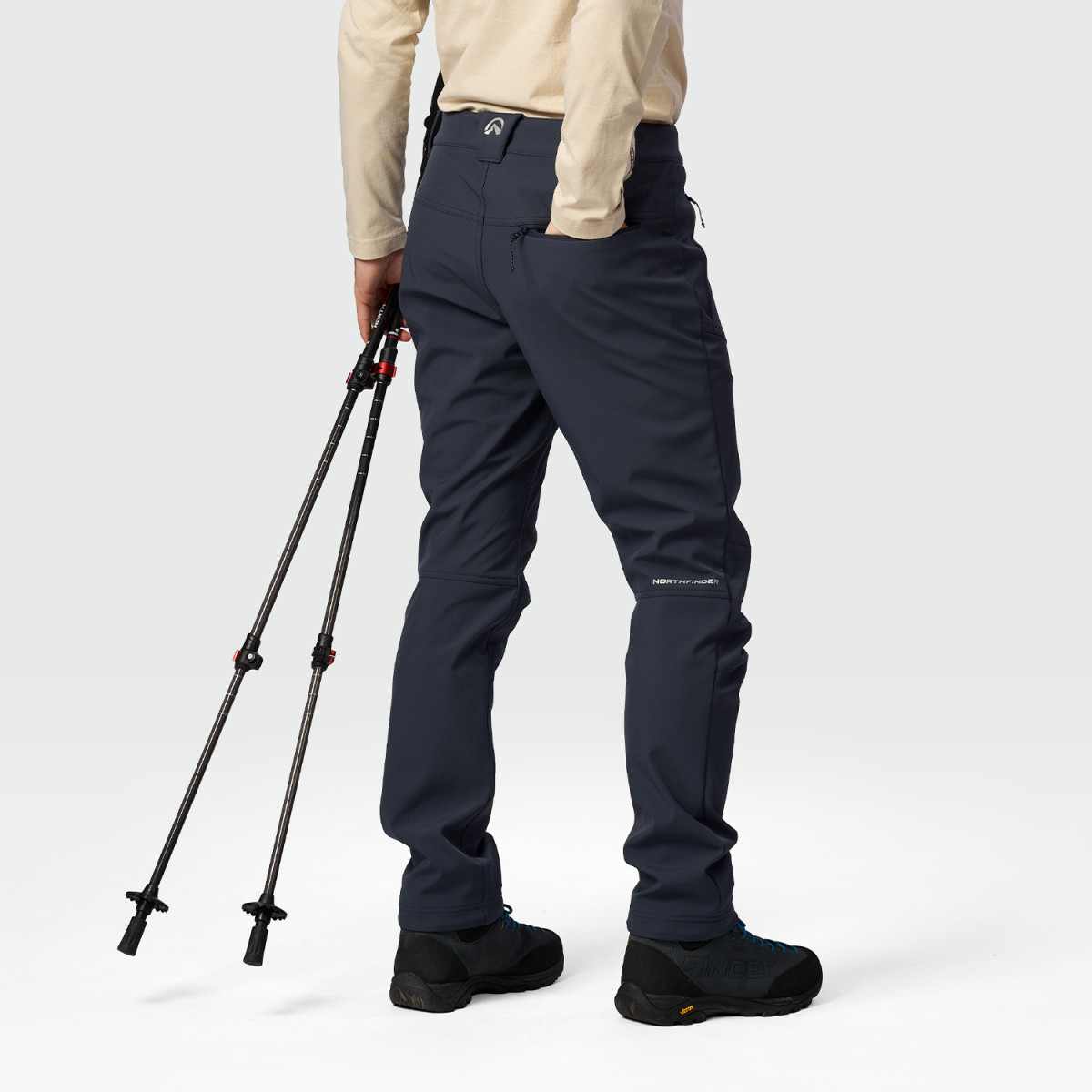 Pantaloni trekking softshell 3L barbati 5k/5k NORTHFINDER GOBERTO bleumarin [1]