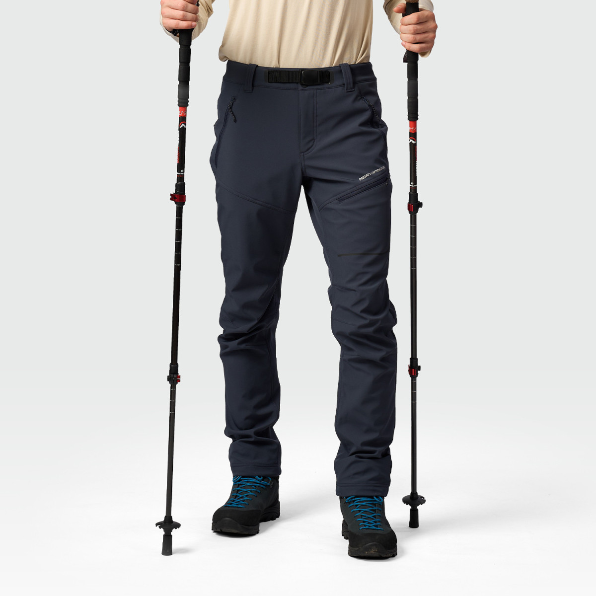 Outdoor - Pantaloni trekking softshell 3L barbati 5k/5k NORTHFINDER GOBERTO bleumarin