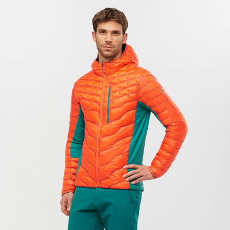 Jacheta ultrausoara izolata barbati SALOMON OUTPEAK portocaliu/verde [1]