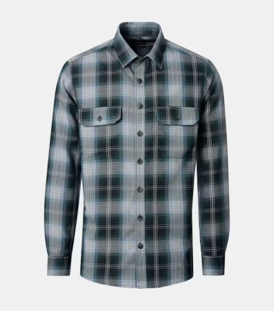 camasi maneca lunga - Camasa Overshirt bumbac barbati CASA MODA verde carouri