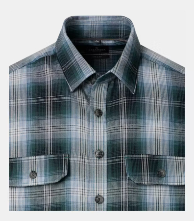 Camasa Overshirt bumbac barbati CASA MODA verde carouri [2]