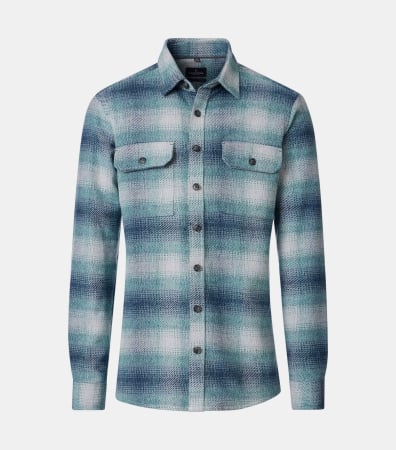 Camasi - Camasa overshirt bumbac CASA MODA turcoaz dungi