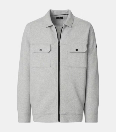 camasi maneca lunga - Camasa Overshirt fermoar barbati CASA MODA gri