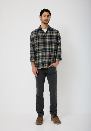 Camasa flanel bumbac barbati PADDOCK'S verde/negru [3]