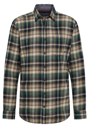 camasi casual - Camasa flanel bumbac barbati PADDOCK'S verde/negru