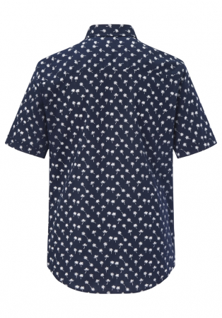 Camasa bumbac maneca scurta barbati PADDOCK'S Tulsa bleumarin print palmieri [3]