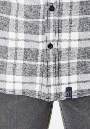 Camasa overshirt flanel barbati PADDOCK'S carouri alb/gri [3]